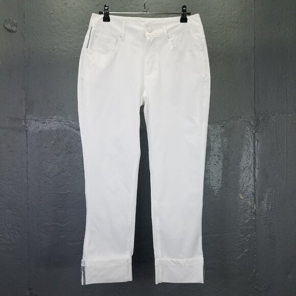 Tretorn Cropped Cuffed Pants Women's 4 Lightweight Pedal Pushers Golf White NEW - Picture 1 of 16
